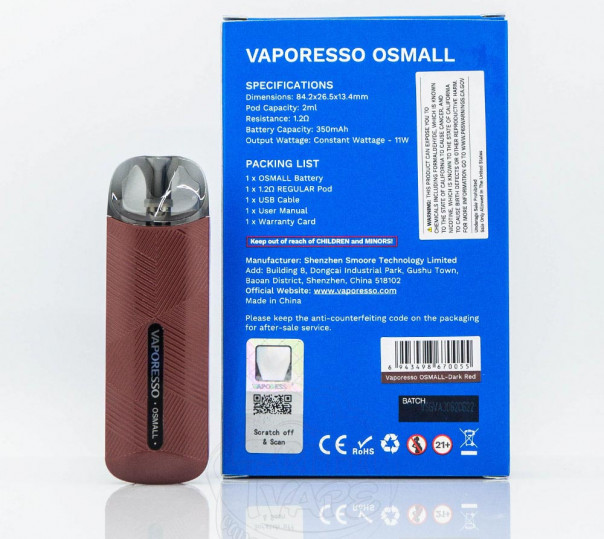 Vaporesso Osmall Pod Kit 350mAh Многоразовая POD система Vaporesso Osmall Pod Kit 350mAh Многоразовая POD система