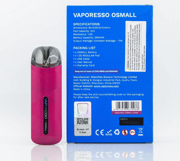 Vaporesso Osmall Pod Kit 350mAh Многоразовая POD система Vaporesso Osmall Pod Kit 350mAh Многоразовая POD система