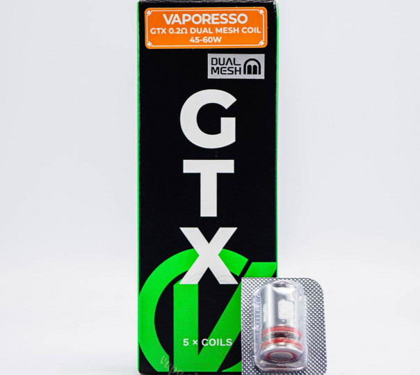 Испаритель Vaporesso GTX Coil 0.2 Ом (DUAL Mesh) для Luxe X/XR/XR MAX/X Pro/X2/XR MAX 2, Armour G/GS, SWAG PX80, GTX Go 80/40, Luxe 80 и других