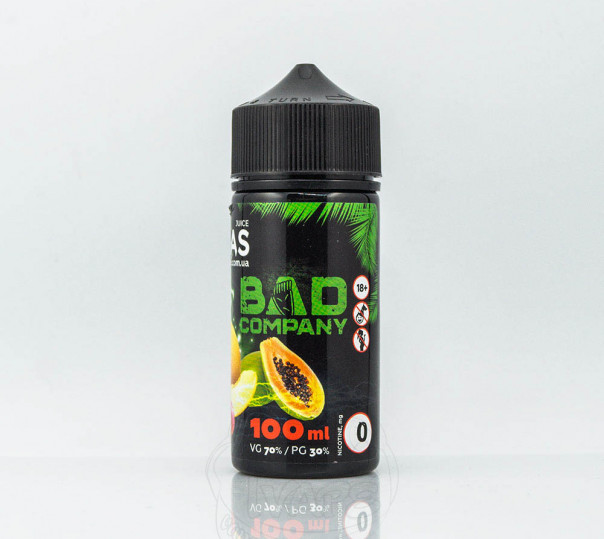 Рідина Vegas Max Organic Bad Company 100ml 1.5mg на органічному нікотині зі смаком дині, манго і папайї