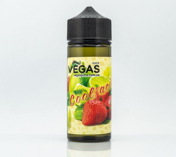 Рідина Vegas Max Organic Cool Acid 100ml 3mg на органічному нікотині зі смаком полуниці та лайма з холодком