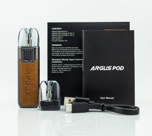 VooPoo Argus Pod Kit 20W 800mAh Багаторазова POD система VooPoo Argus Pod Kit 20W 800mAh Багаторазова POD система