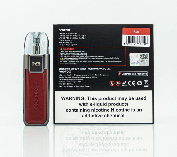 VooPoo Argus Pod Kit 20W 800mAh Багаторазова POD система VooPoo Argus Pod Kit 20W 800mAh Багаторазова POD система