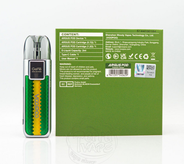 VooPoo Argus Pod Kit 20W 800mAh Багаторазова POD система VooPoo Argus Pod Kit 20W 800mAh Багаторазова POD система