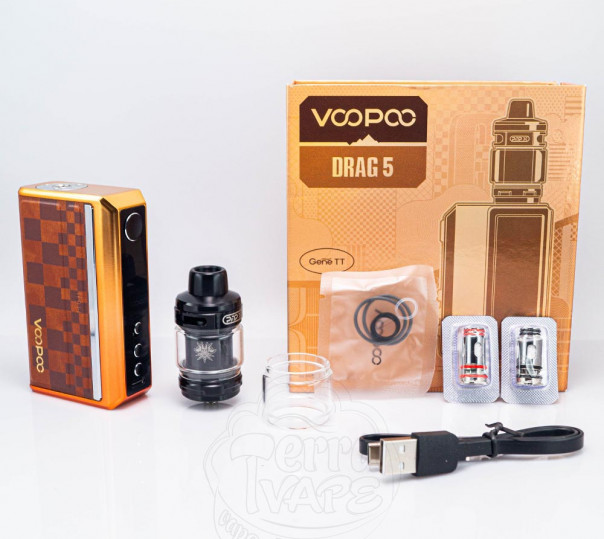 Voopoo Drag 5 177W Box Mod Kit Orange c баком Uforce-X Tank Atomizer 5.5ml Стартовый набор Voopoo Drag 5 177W Box Mod Kit Orange c баком Uforce-X Tank Atomizer 5.5ml Стартовый набор