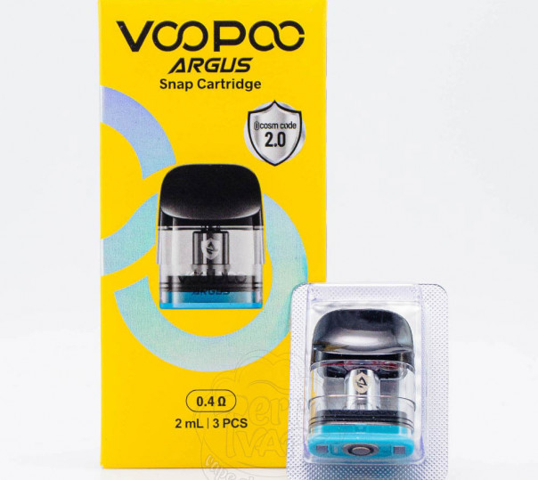 Картридж Voopoo Argus Snap Pod Cartridge 2ml 0.4Ом для багаторазової POD системи Argus P2 / P3 / G2 / G2 Mini / G3 / G3 Mini Pod/ A