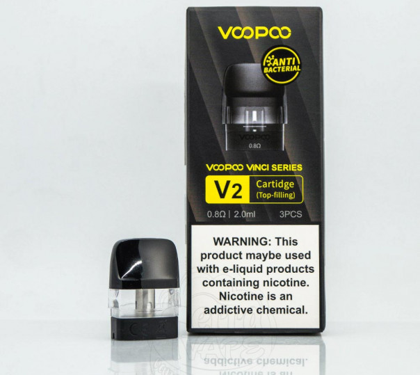Картридж VooPoo Vinci V2 Pod Cartridge 0.8 Ом для багаторазової POD системи Vinci Pod Kit / Drag Nano 2 / Vinci Q Kit / Vinci Pod SE / SE 2 Kit 2ml