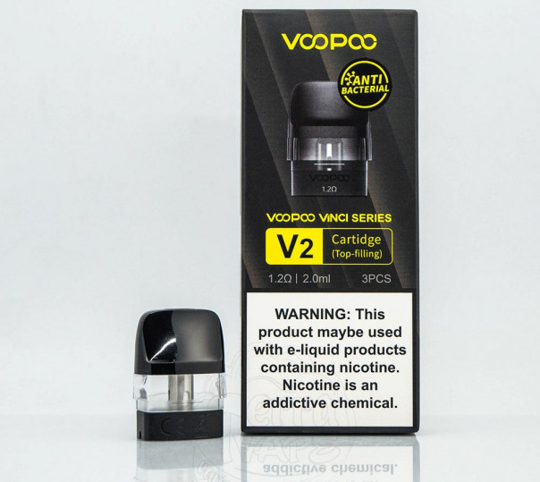 Картридж VooPoo Vinci V2 Pod Cartridge 1.2 Ом для многоразовой POD системы Vinci Pod Kit / Drag Nano 2 / Vinci Q Kit / Vinci Pod SE / SE 2 Kit 2ml