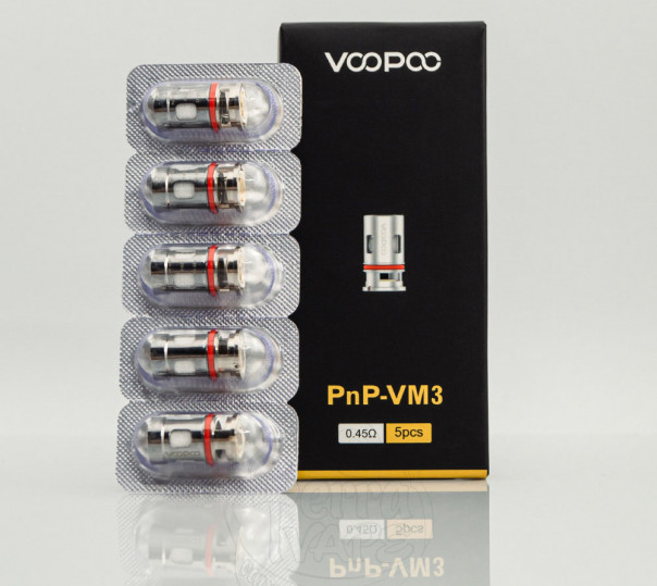 Испаритель VooPoo PnP Coil VM3 0.45 Ом для Drag E60/H40/H80S/S/X, Argus Pro/X/GT/Mod, Vinci 2/3/X/X2/Air, Uforce-L Tank и др