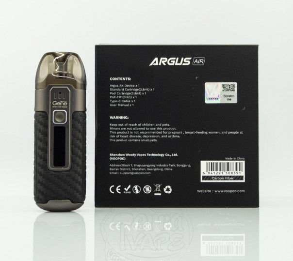 VooPoo Argus Air Pod Kit 25W 900mAh Багаторазова POD система VooPoo Argus Air Pod Kit 25W 900mAh Багаторазова POD система