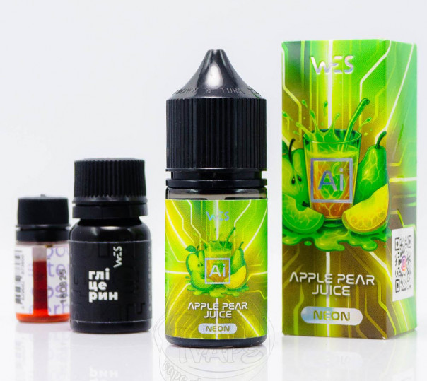 Рідина WES AI Neon Salt Apple Pear Juice 30ml 50mg зі смаком яблука та груші (набір компонентів)