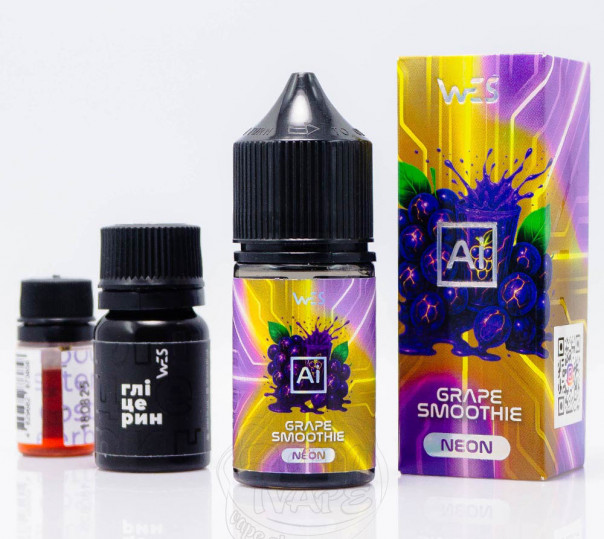 Рідина WES AI Neon Salt Grape Smoothie 30ml 50mg зі смаком виноградного смузі (набір компонентів)