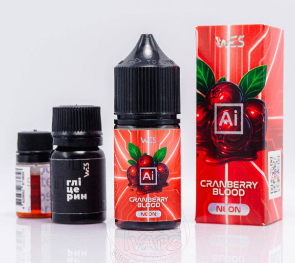 Рідина WES AI Neon Salt Cranberry Blood 30ml 50mg зі смаком журавлини (набір компонентів)