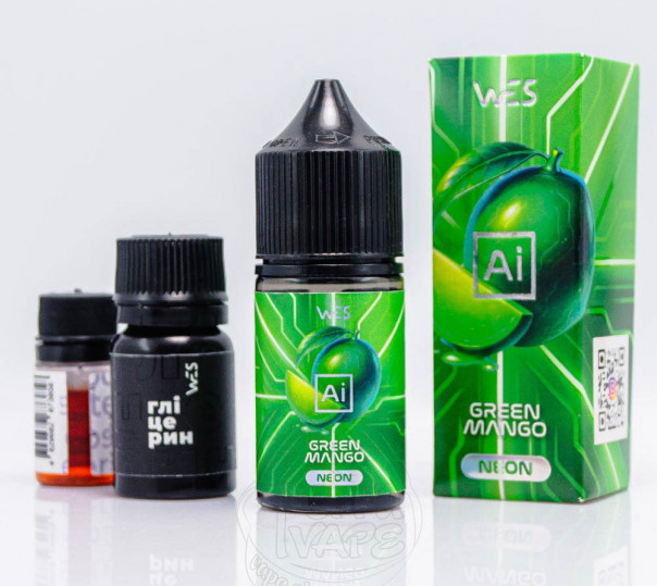 Жидкость WES AI Neon Salt Green Mango 30ml 50mg со вкусом зеленого манго (набор компонентов)