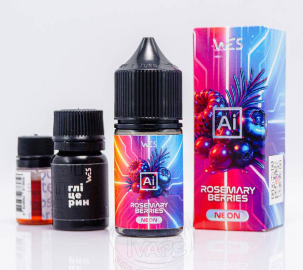 Рідина WES AI Neon Salt Rosemary Berries 30ml 50mg зі смаком розмарину та ягід (набір компонентів)