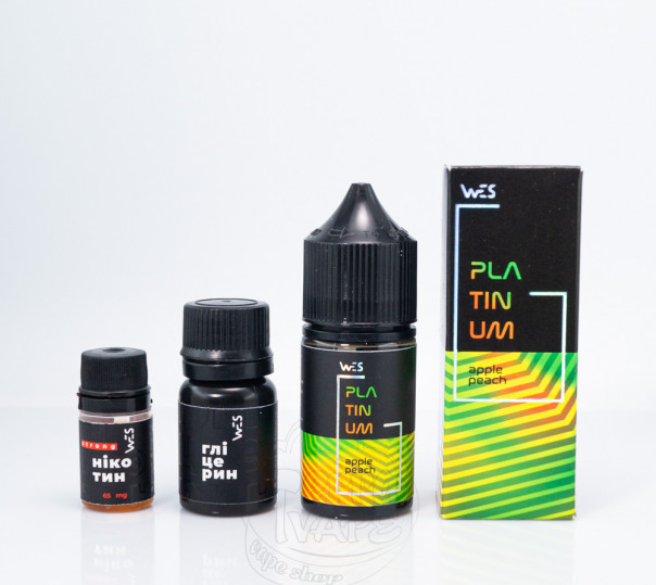 Жидкость WES Platinum Salt Apple Peach 30ml 50mg со вкусом яблока и персика (набор компонентов)