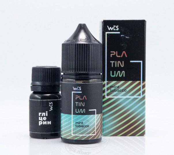 Рідина WES Platinum Salt Mint Tobacco 30ml 50mg зі смаком тютюну та м'яти (набір компонентів)
