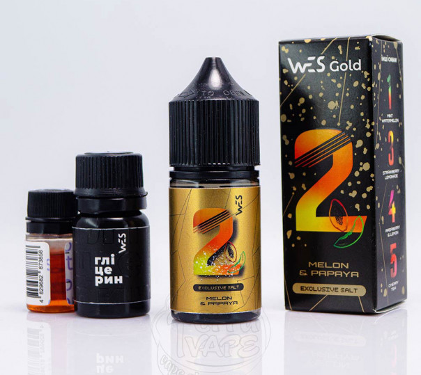 Жидкость Wes Gold Line Salt #2 Melon Papaya 30ml 50mg со вкусом дыни с папайей (набор компонентов)