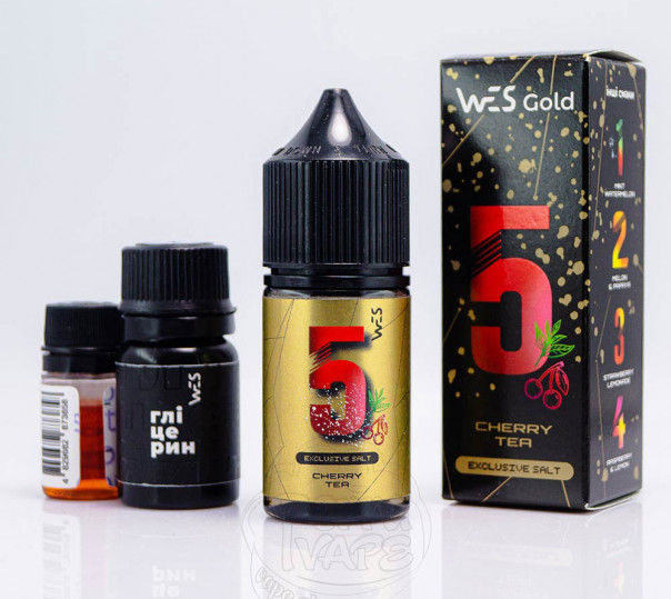 Рідина Wes Gold Line Salt #5 Cherry Tea 30ml 50mg зі смаком вишневого чаю (набір компонентів)