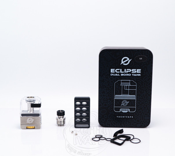 Yachtvape Eclipse Dual Boro Tank SS Обслуживаемая боро-база Yachtvape Eclipse Dual Boro Tank SS Обслуживаемая боро-база