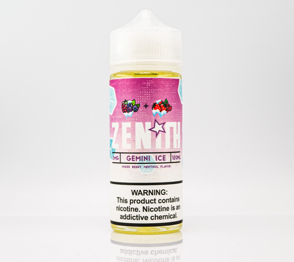 Рідина Zenith Organic Gemini 120ml Ice 3mg на органічному нікотині зі смаком ягід з холодком