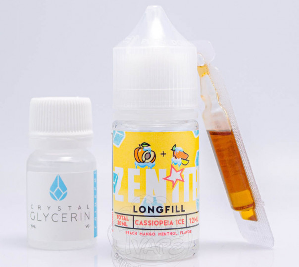 Рідина Zenith Salt Cassiopeia Ice 30ml 50mg зі смаком манго і персика з холодком (набір компонентів)