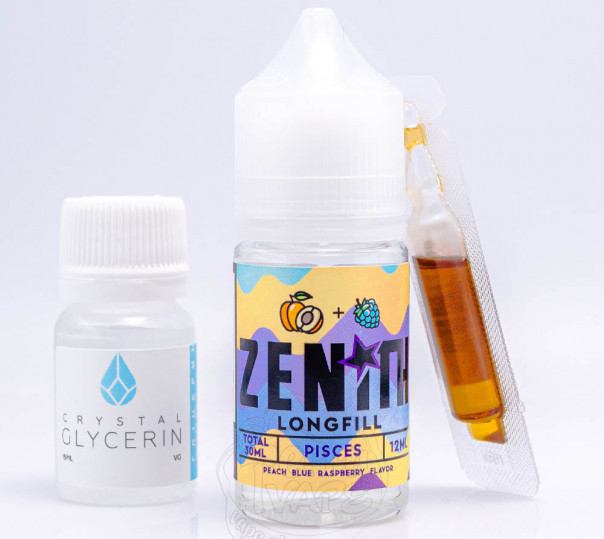 Жидкость Zenith Salt Pisces 30ml 50mg со вкусом персика с синей малиной (набор компонентов)