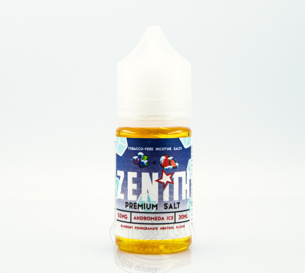 Рідина Zenith Salt Andromeda Ice 30ml 50mg на сольовому нікотині зі смаком чорниці та гранату з холодком