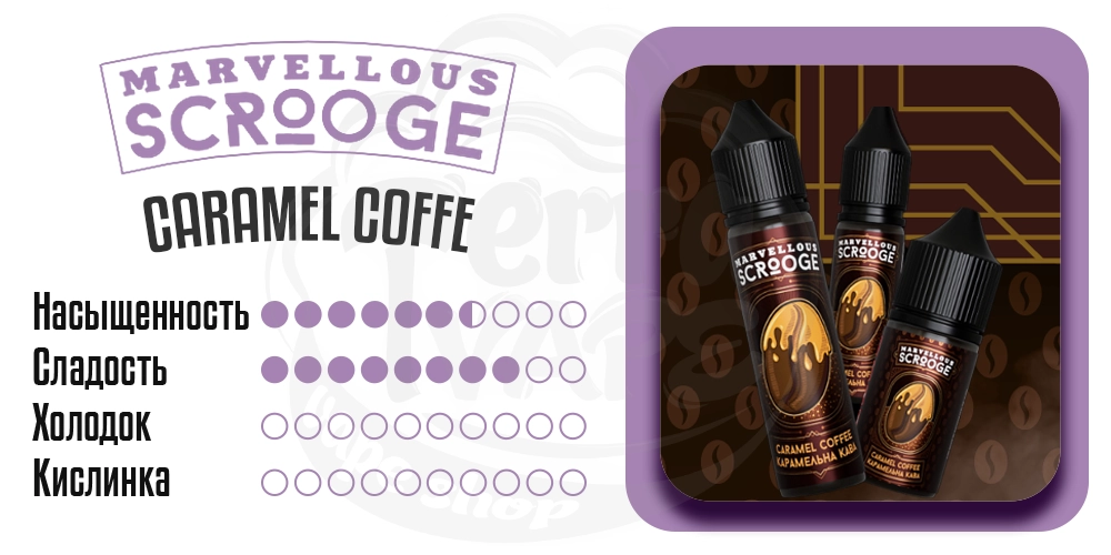 Характеристики вкуса Marvellous Scrooge Organic Caramel Coffeе 60ml