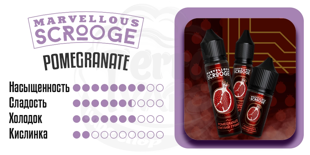 Характеристика вкуса Marvellous Scrooge Salt Pomegranate