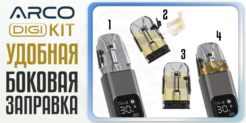Боковая заправка картриджа для SMOK ARCO DIGI Pod System Kit