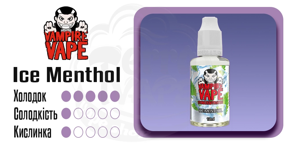 Основні параметри Vampire Vape Salt Ice Menthol 30ml 50mg