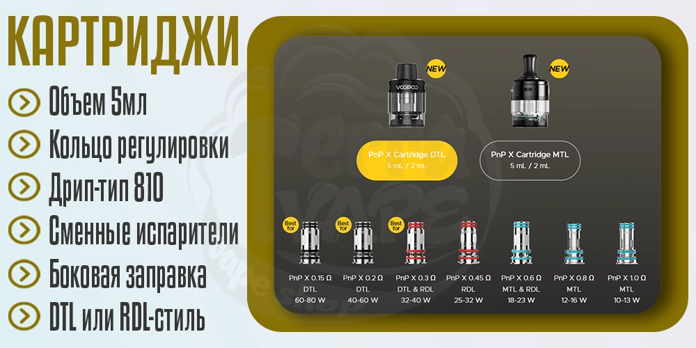 Картриджи для Voopoo Drag X3 80W Pod Mod Kit