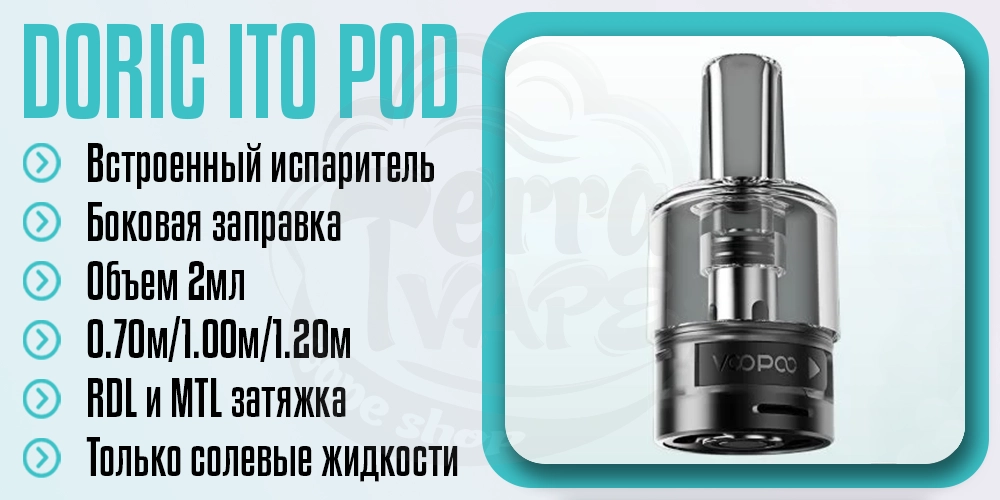 Основные параметры картриджа Voopoo ITO Pod